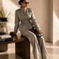 LaurenNichole La’Bond Wool Plaid Zip-Up Slim Waist Blazer with Wide Leg Trousers – Polished Workwear Outfit