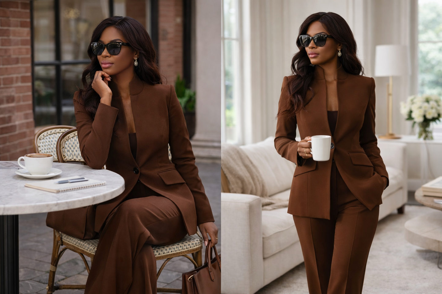 LaurenNichole La’Bond Tailored Power Blazer & Wide-Leg Trouser – Elegant Slim Fit Professional Suit