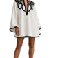 LaurenNichole La'Bond Noir Contrast Trim V-Neck Mini Dress S - 2X