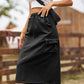 Drawstring Cargo Denim Skirt ( 4 Colors, S - 2X )
