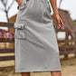 Drawstring Cargo Denim Skirt ( 4 Colors, S - 2X )