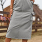 Drawstring Cargo Denim Skirt ( 4 Colors, S - 2X )