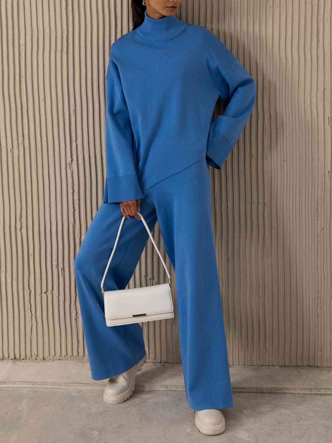 Classy Chic Asymmetrical Knit Outfit (5 Colors)