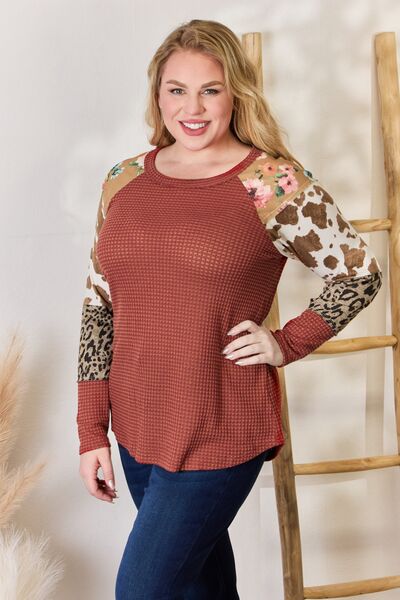 Leopard Waffle-Knit Shirt  (S - 3X)