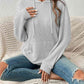 Ribbed Dropped Shoulder Drawstring Hoodie