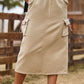 Drawstring Cargo Denim Skirt ( 4 Colors, S - 2X )