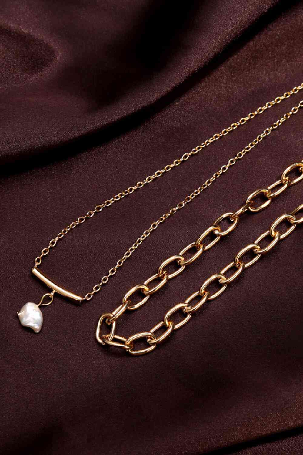 18k Gold Plated Triple Chain Necklace