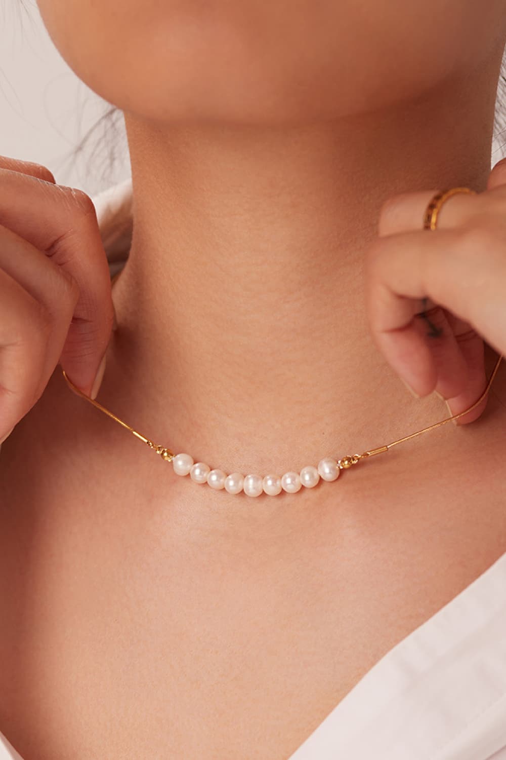 Luxurious 18K Gold-Plated Freshwater Pearl Necklace