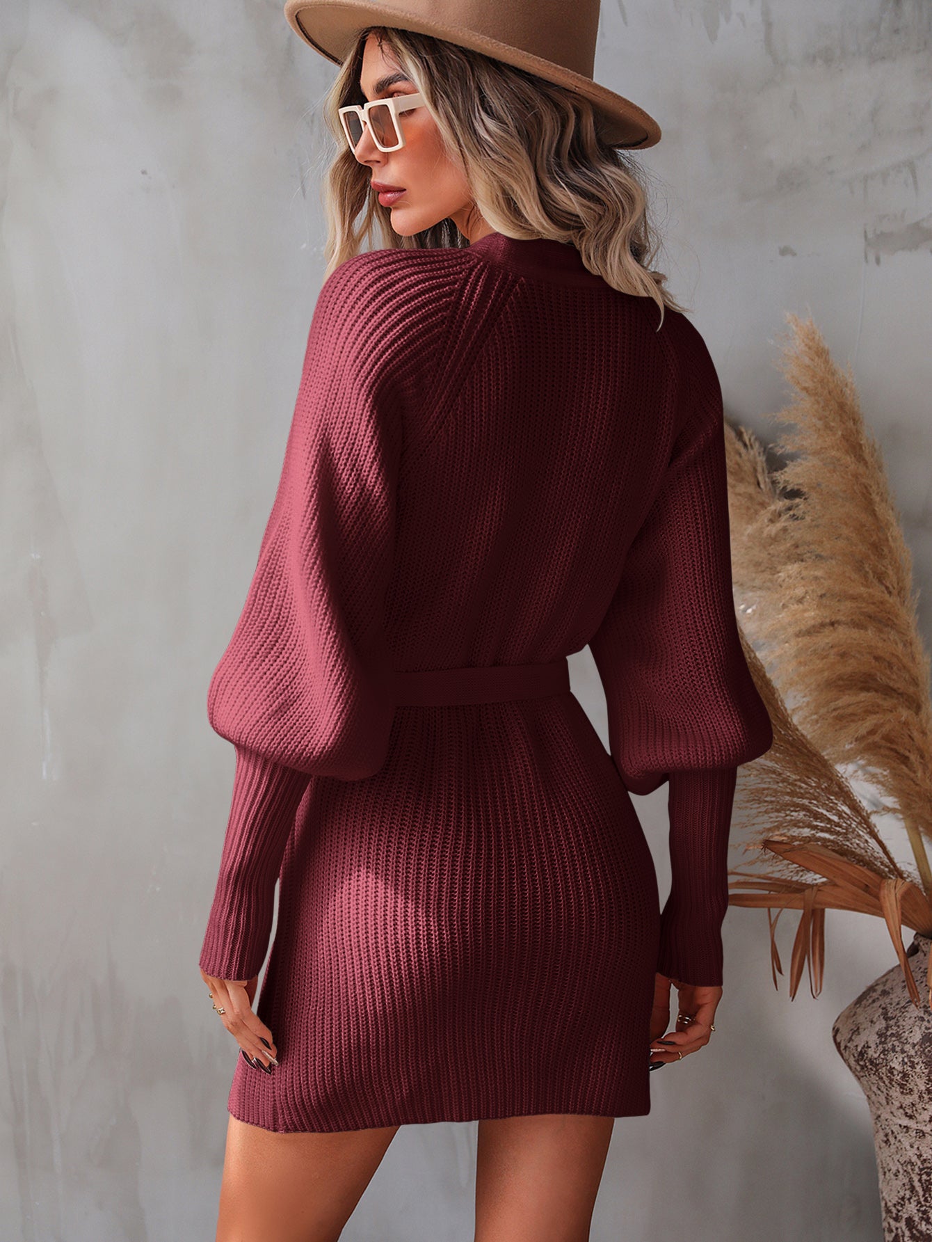 Cozy Wrap Sweater Dress ( 7 Colors )