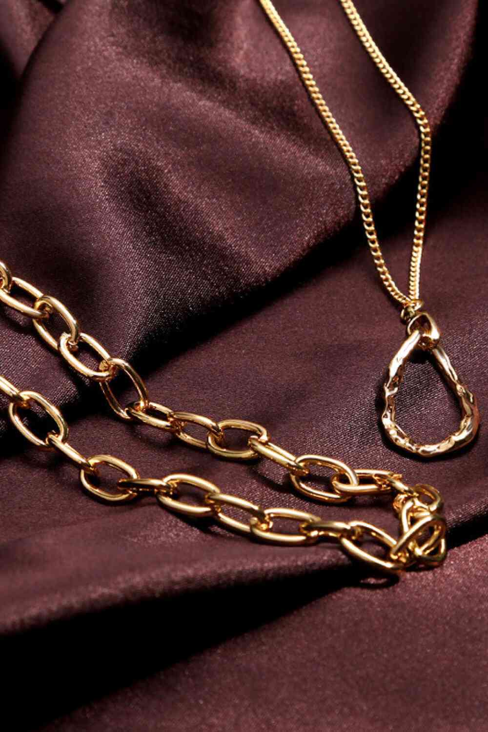 18k Gold Plated Triple Chain Necklace