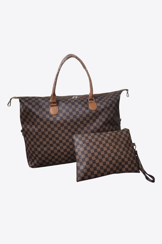 3 Checkered Bag w/ Matching Pouch