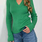 Johnny Collar Rib-Knit Top