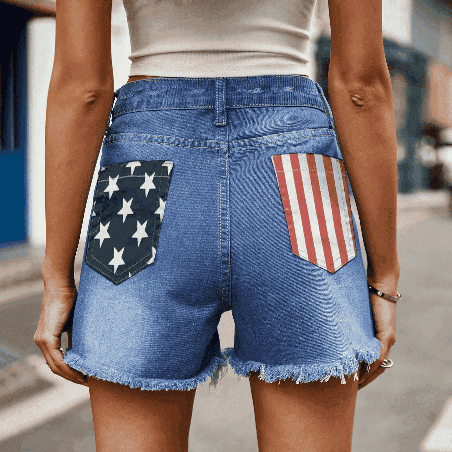 Chic USA Distressed Denim Shorts ( S - 2X )