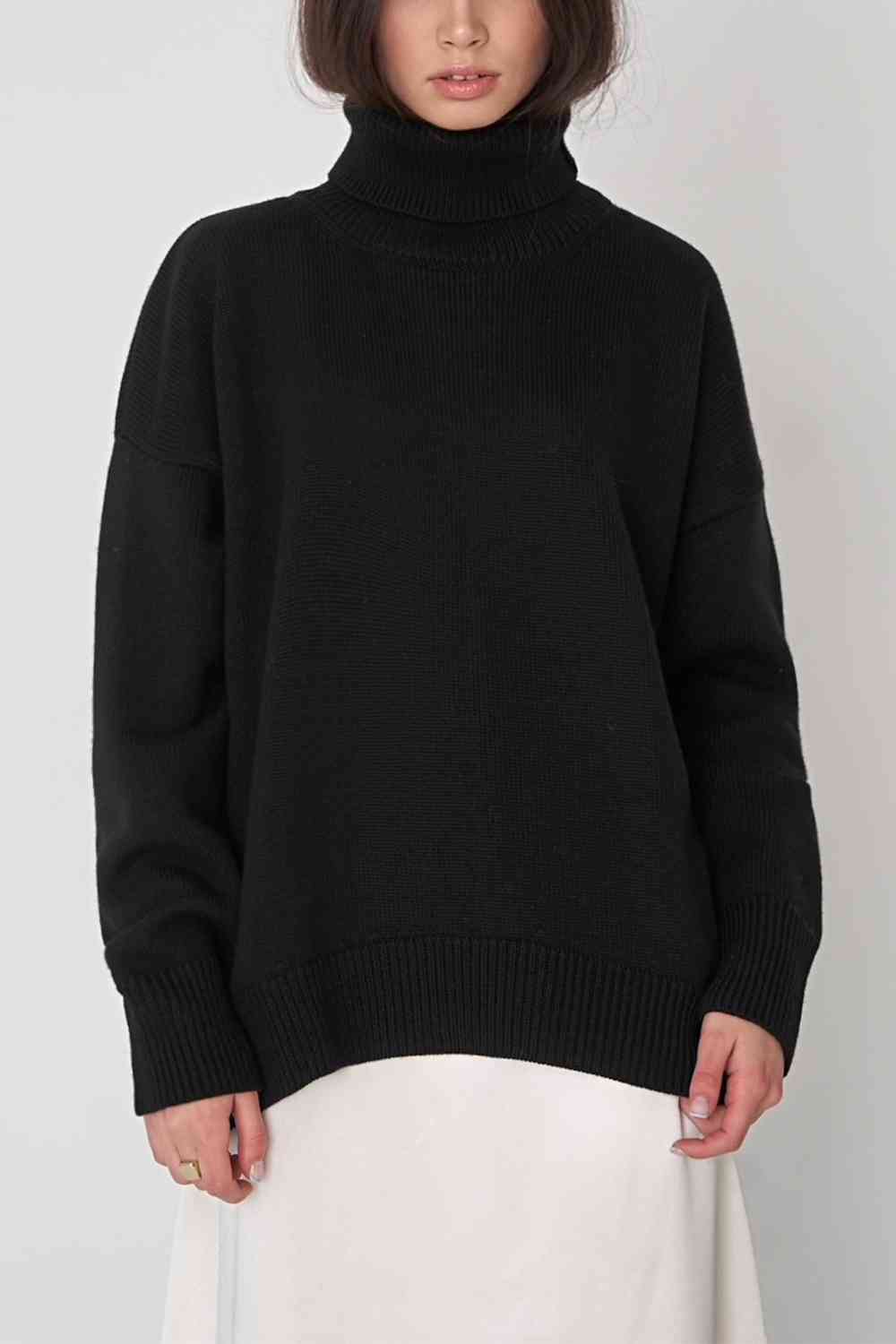 7 Cozy Turtle Neck Dropped Shoulder Sweaters