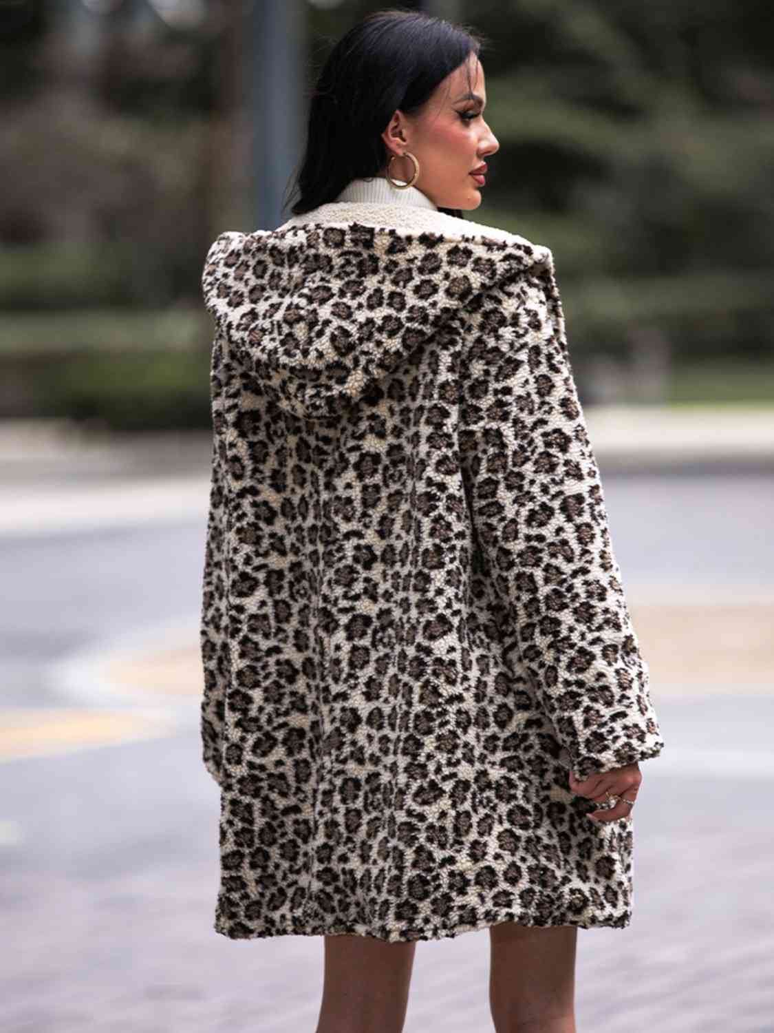 Classy Cozy Leopard Hooded Coat