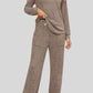 Soft Ribbed Collared Shirt w/ Matching Pants Outfit (S - 2X)
