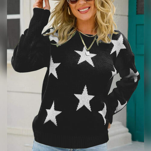 8 Chic Round Neck Star Sweaters