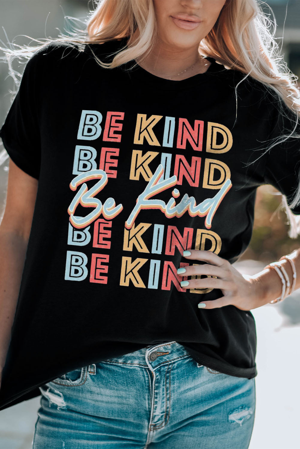 Be Kind Short Sleeve Black T-Shirt ( S - 2X)