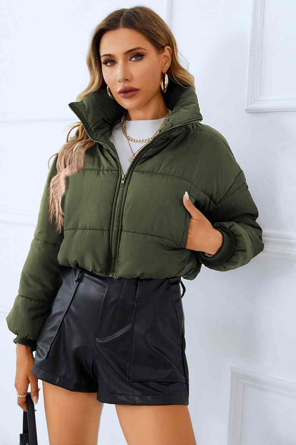 Cozy Cropped Puff Jacket ( 8 Colors)
