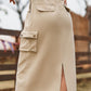 Drawstring Cargo Denim Skirt ( 4 Colors, S - 2X )