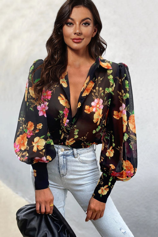 Floral Lapel Collar Shirt ( 5 Floral Colors )