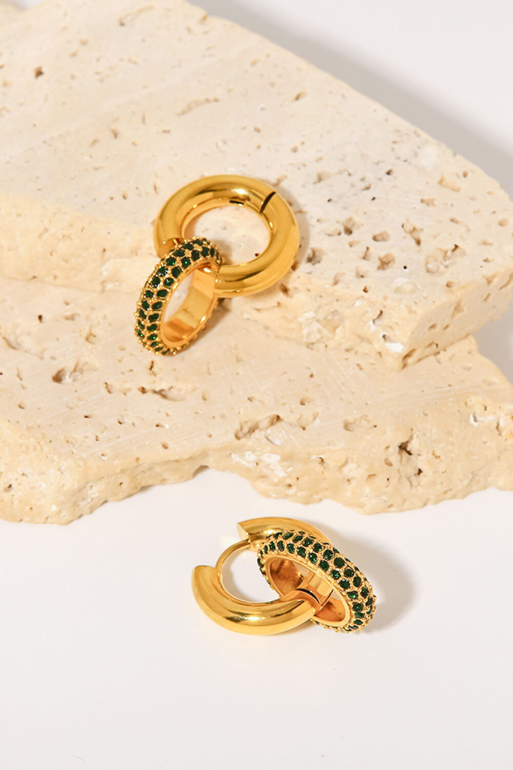 18K Gold Plated Zirconia Hoop Earrings
