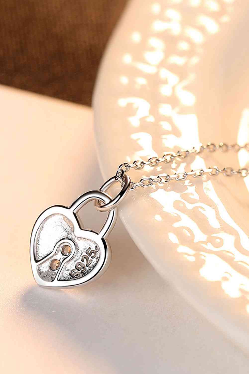 2 Luxurious 925 Sterling Silver Heart Necklace