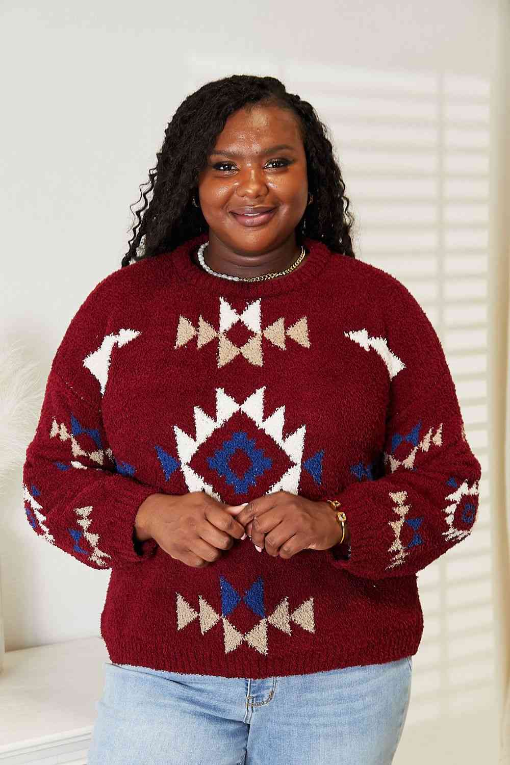 Aztec Soft Fuzzy Sweater (S - 3X)