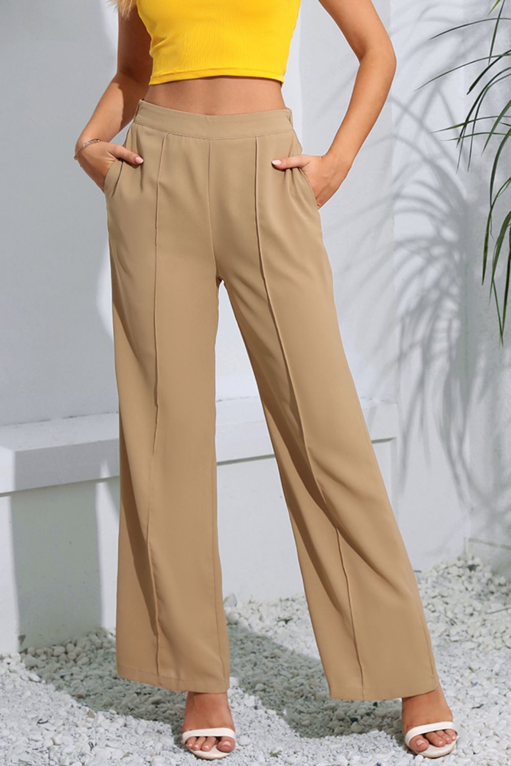 Tan Classy Pants with Pockets