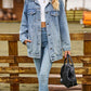 Collared Buttoned Denim Jacket ( S - 2X)
