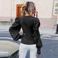 Ruched Lantern Sleeve Shirt - 3 Colors