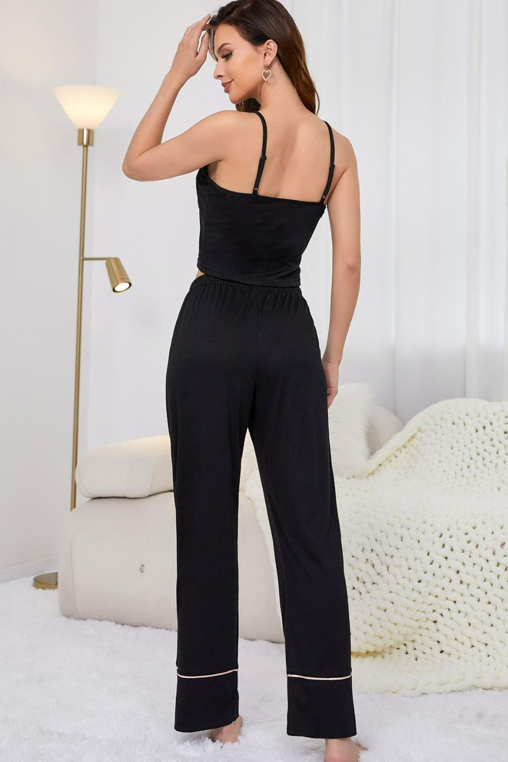 Classy Comfy Cropped Cami Loungewear Outfit