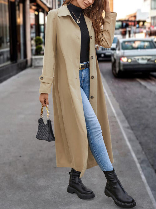 Classic Collared Neck Trench Coat (S - 2X)