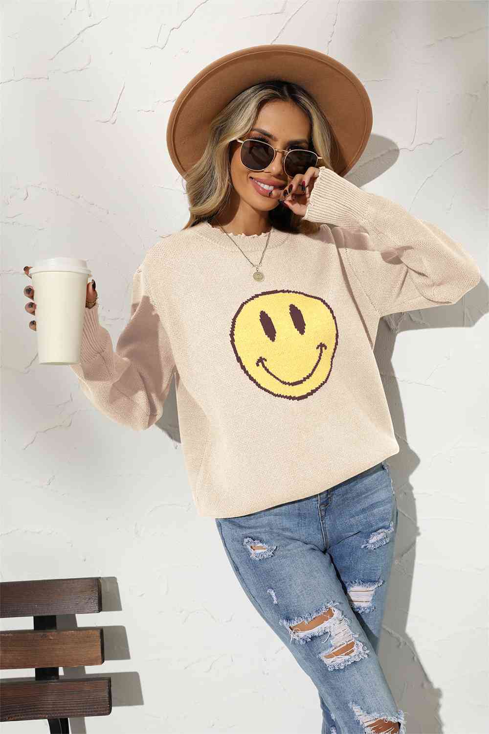 2 Chic Smiley Sweater