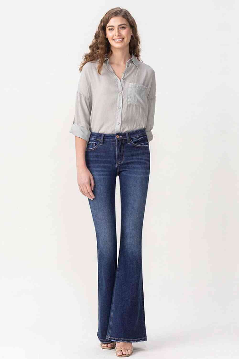 Washed Midrise Flare Jeans (24 - 22W)