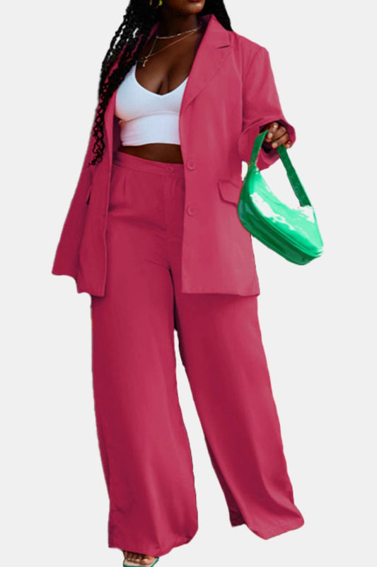 Classy Strawberry Lapel Collared Suit (S - 2X)
