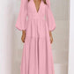 8 Elegant Long V-Neck Balloon Sleeve Maxi Dresses