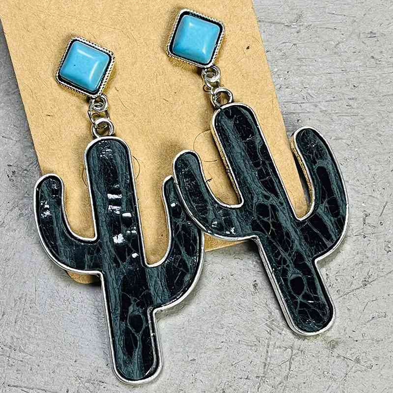 4 Chic Turquoise Cactus Earrings