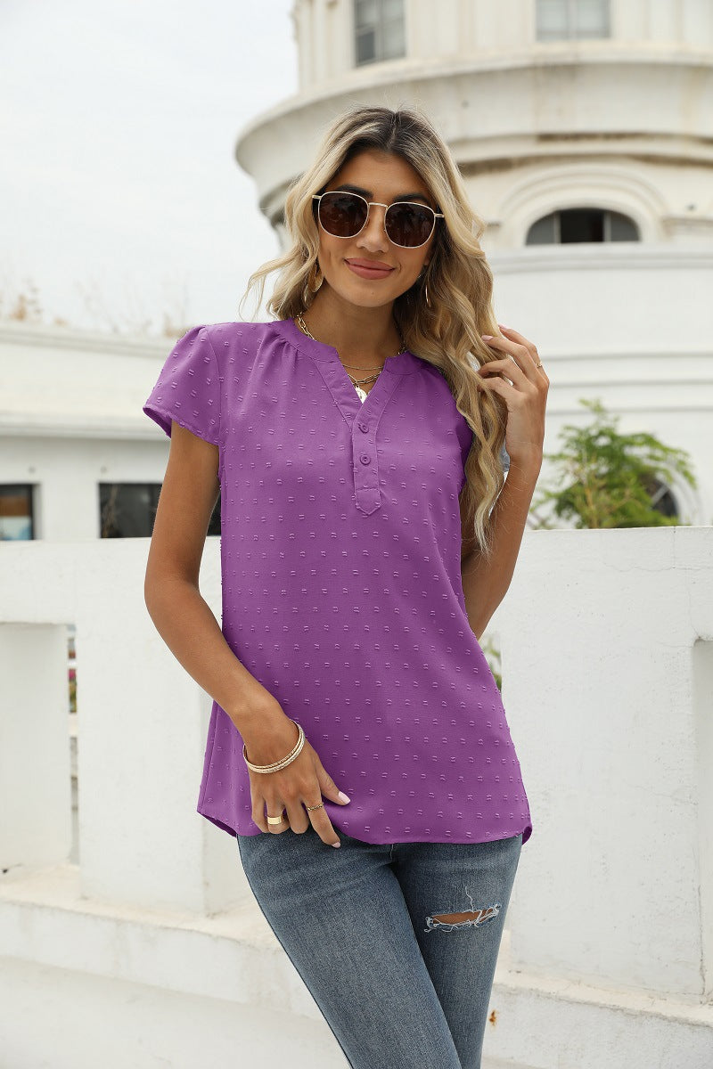 Swiss Dot Tunic Shirt ( 9 Colors / S - 2X )