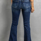 Button Distressed Bootcut Jeans