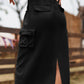 Drawstring Cargo Denim Skirt ( 4 Colors, S - 2X )