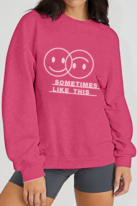 Rose Happy Emoji Sweatshirt (S - 2X)