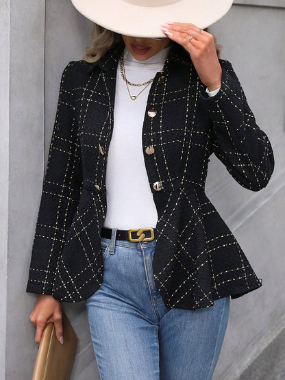 4 Elegant Ruffle Collared Blazer