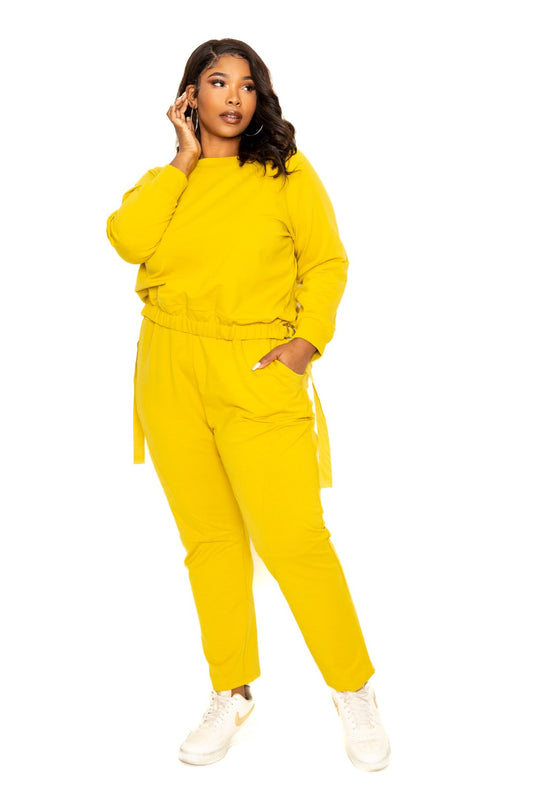 Classy Casual Mustard Lounge Outfit (XL - 3X)