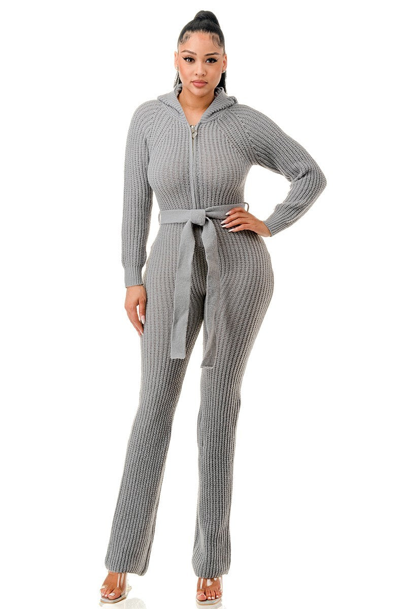 The Classic Sweater Jumpsuit - Grey