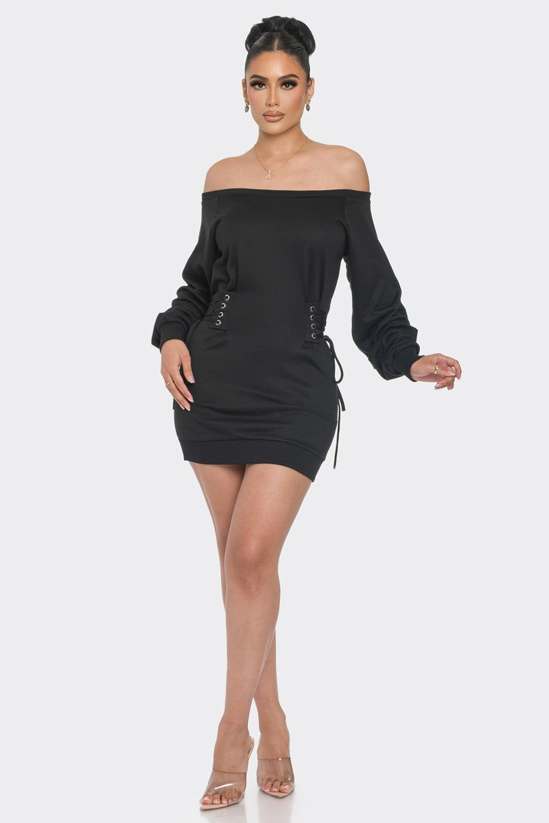 Classy Black Off Shoulder Mini Dress