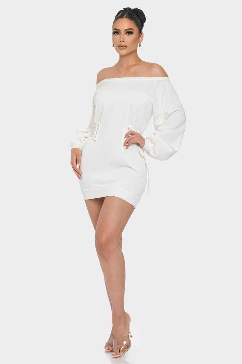 Classy White Off Shoulder Mini Dress