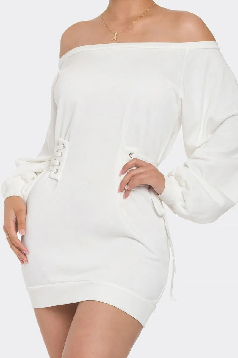 Classy White Off Shoulder Mini Dress