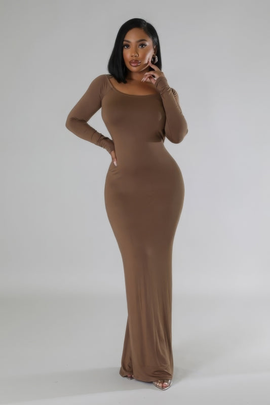 Luxurious Soft Rich Brown BodyCon Dress