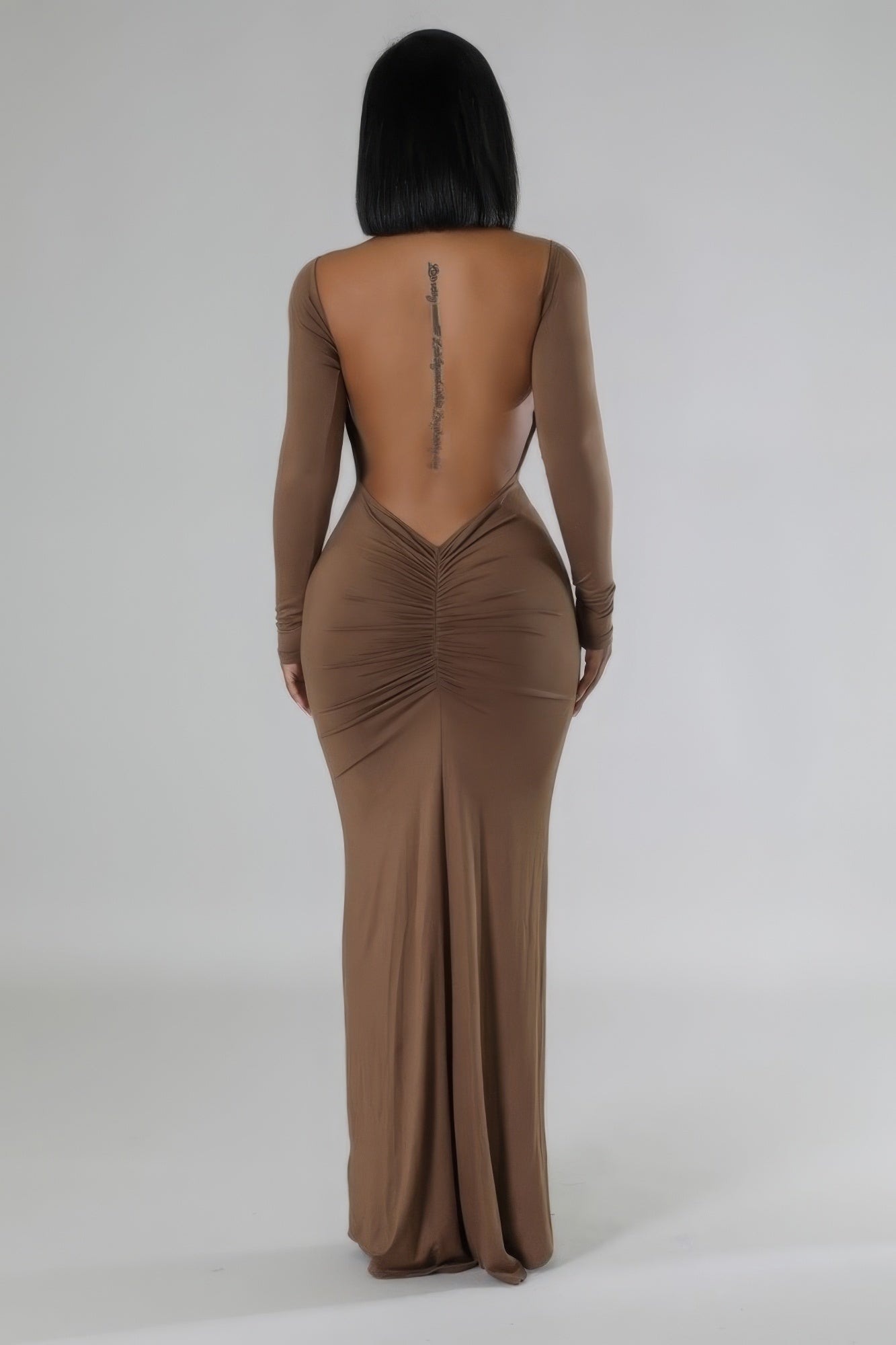 Luxurious Soft Rich Brown BodyCon Dress